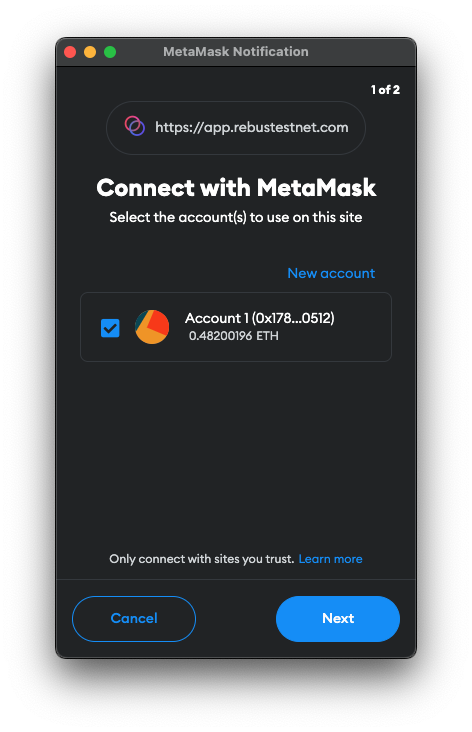 Connect with Metamask Request