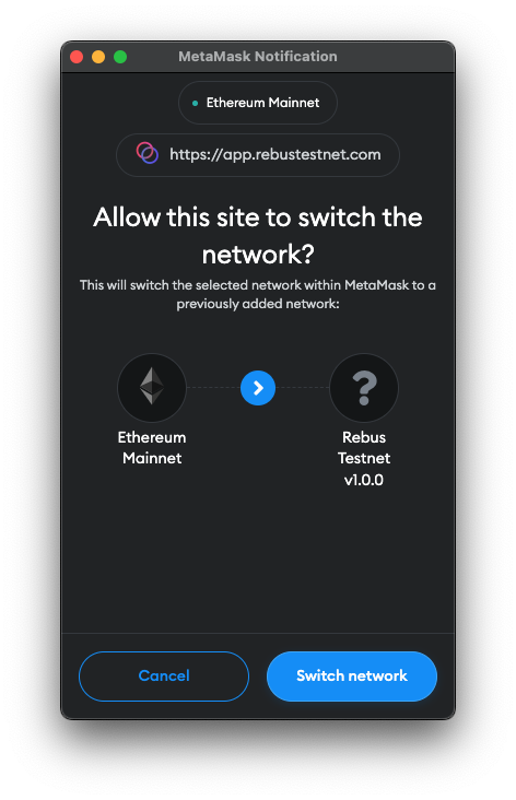 Want to switch network